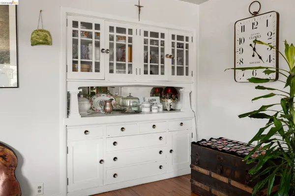 a kitchen with a cabinets and a stove