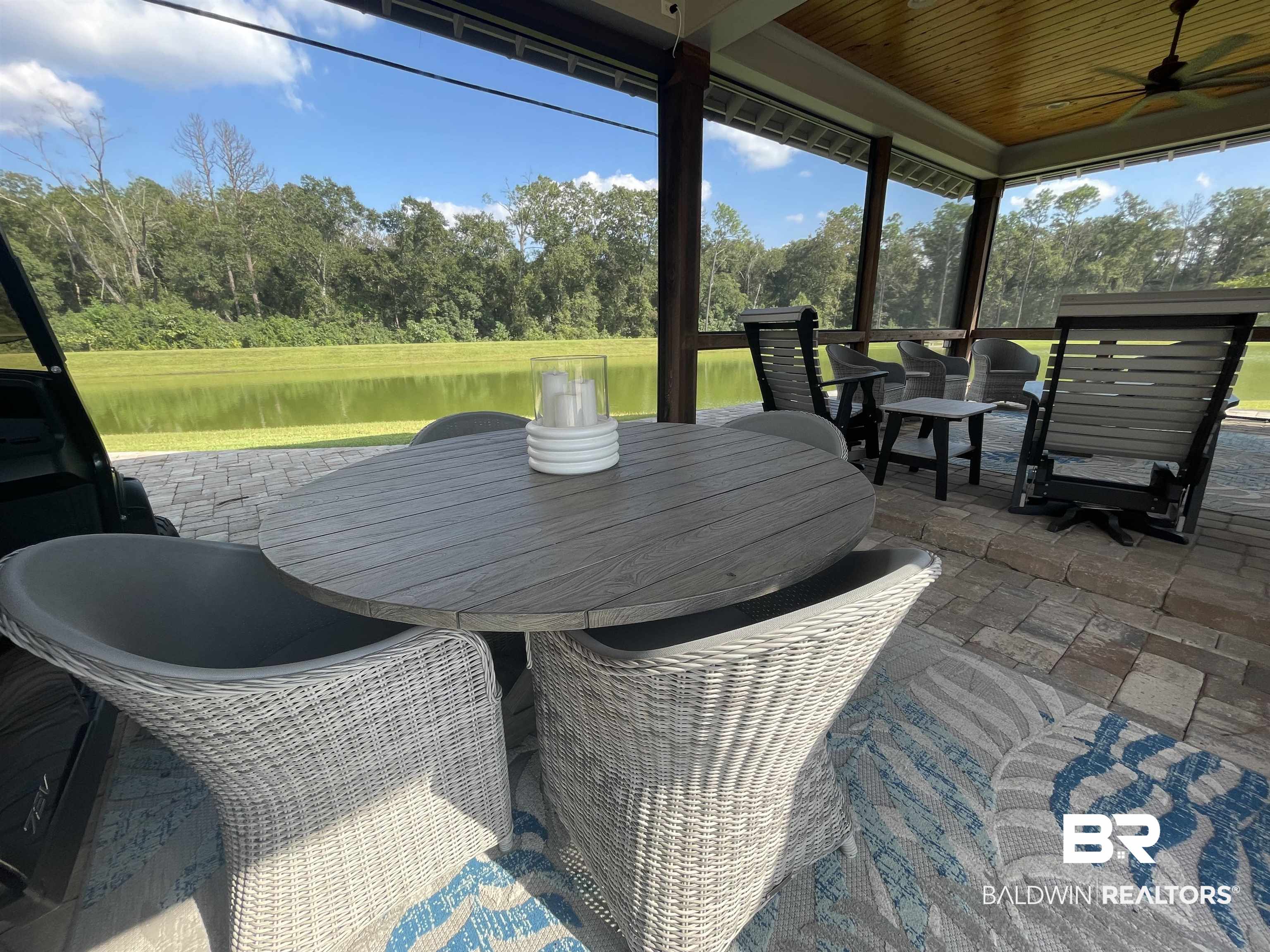 6 Fairhope Motorcoach Loop Fairhope, AL 36532 - Photo 25 of 33 Sunroom featuring a water view and ceiling fan