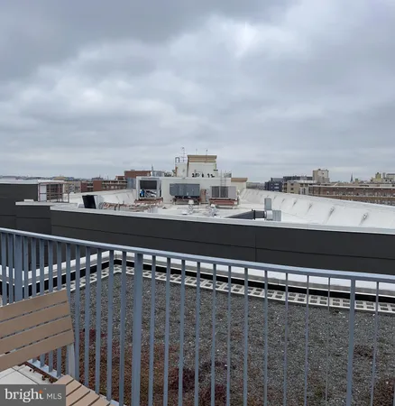 a view of a city skyline from a terrace