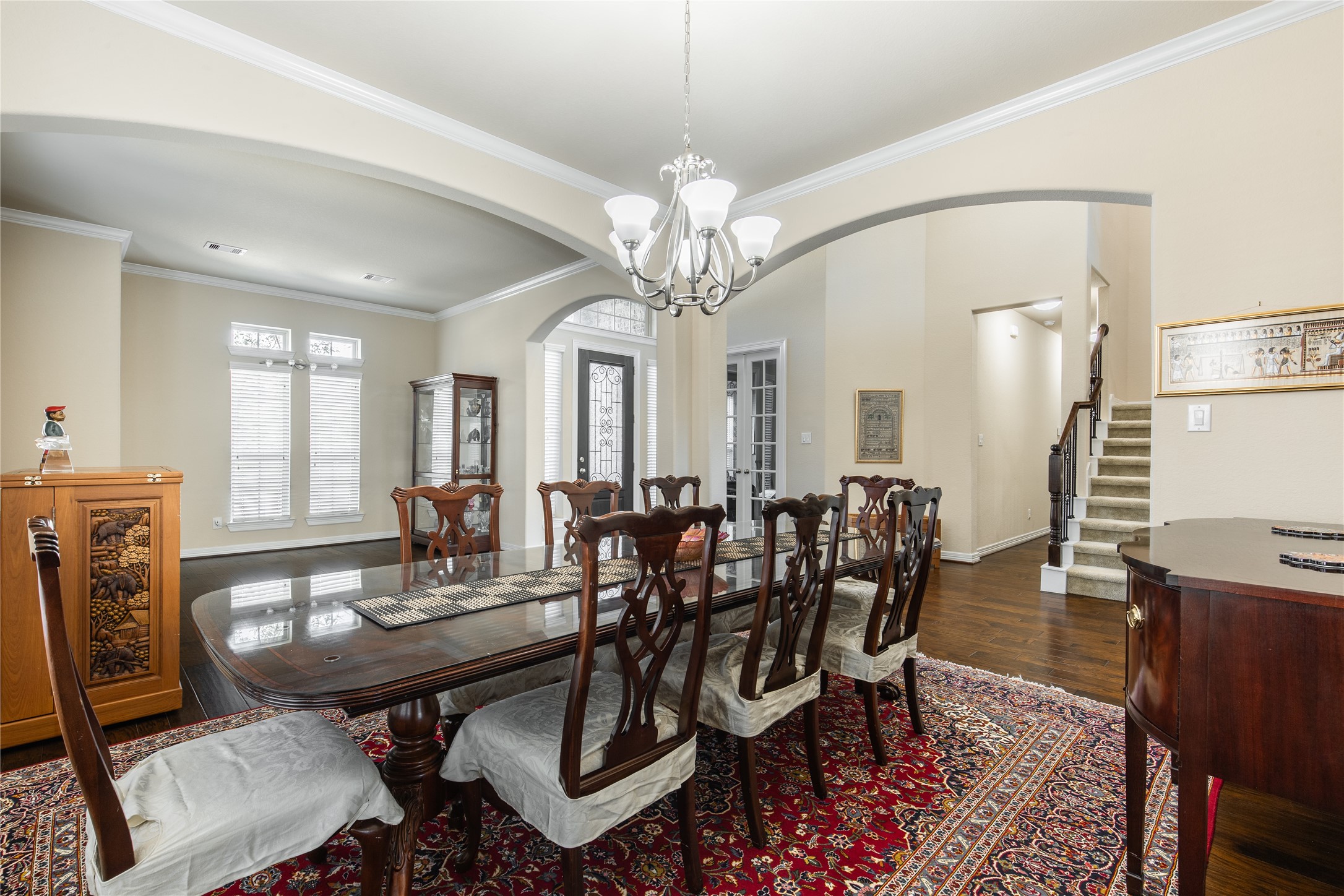 2607 Tree Swallow Bluff Path Spring, TX 77389 - Photo 7 of 50 a view of a dining room with furniture and chandelier