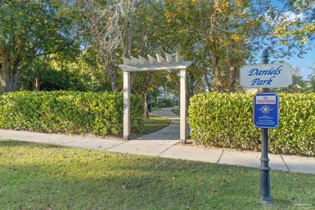 a park view with large trees