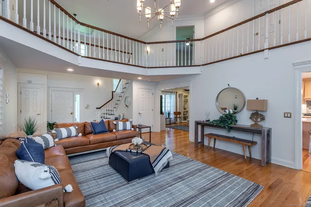 a living room with furniture