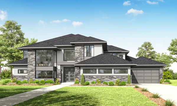 front view of a house with a yard