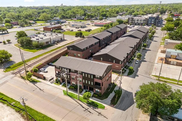 an aerial view of a city