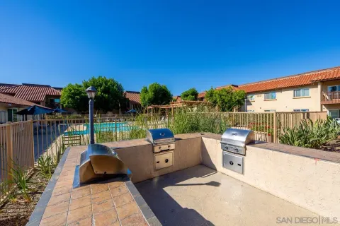 a building view with a garden space