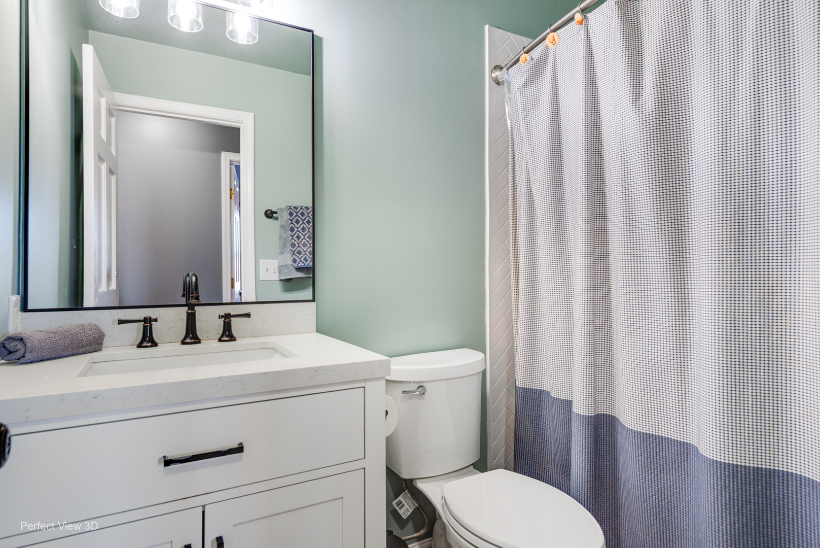 37W765 Spring Green Way Batavia, IL 60510 - Photo 19 of 29 a bathroom with a sink a toilet and shower curtain