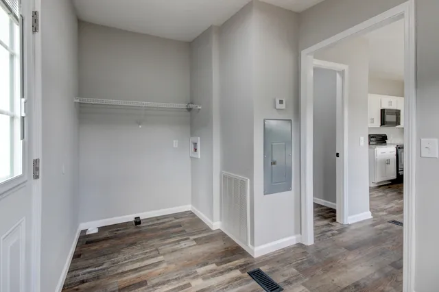 an empty room with a window