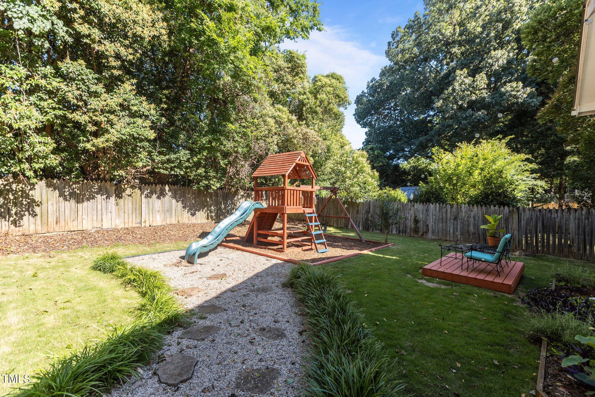 1811 Ridley Street Raleigh, NC 27608 - Photo 43 of 48 a view of a garden with a slide