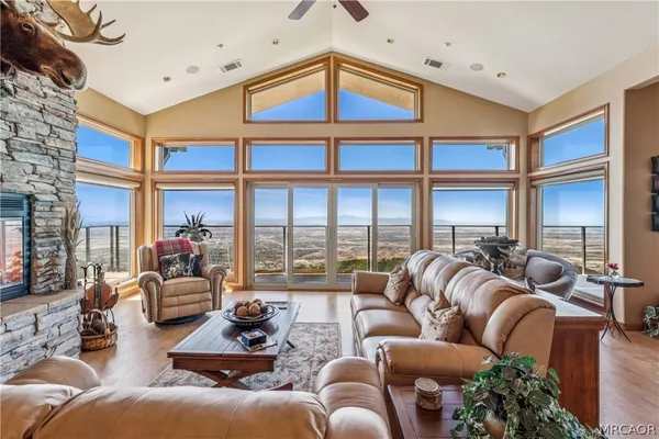 a living room with furniture