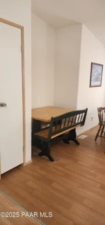 a bedroom with a bed