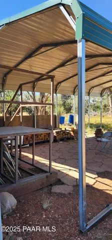 a view of a covered with snow in the background
