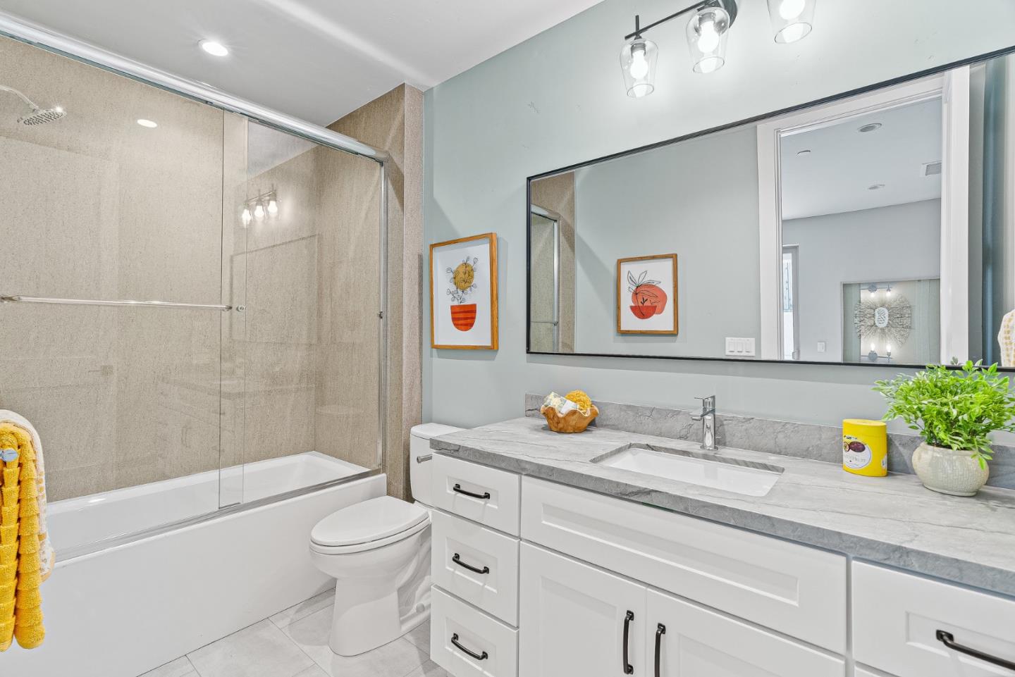 50 Indy Circle Soquel, CA 95073 - Photo 52 of 71 a bathroom with a granite countertop sink a toilet and shower