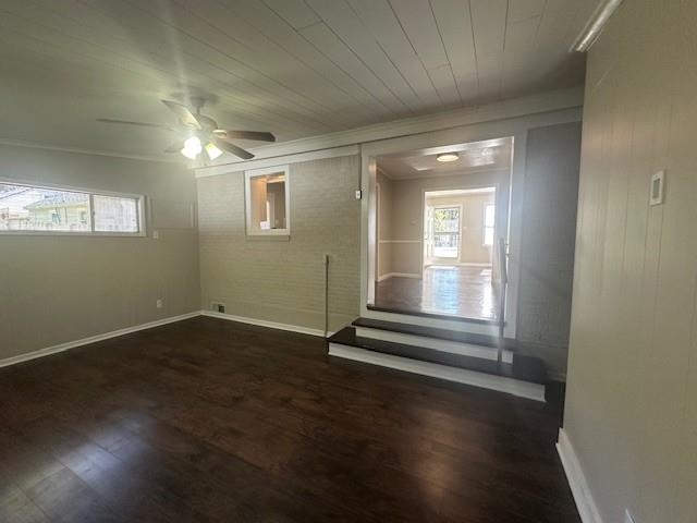 4416 Boyce Road Memphis, TN 38117 - Photo 13 of 22 Entryway featuring dark wood finished floors, ornamental molding, and a ceiling fan