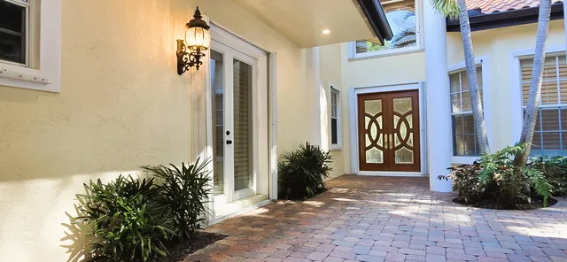 a view of a entryway door front of house