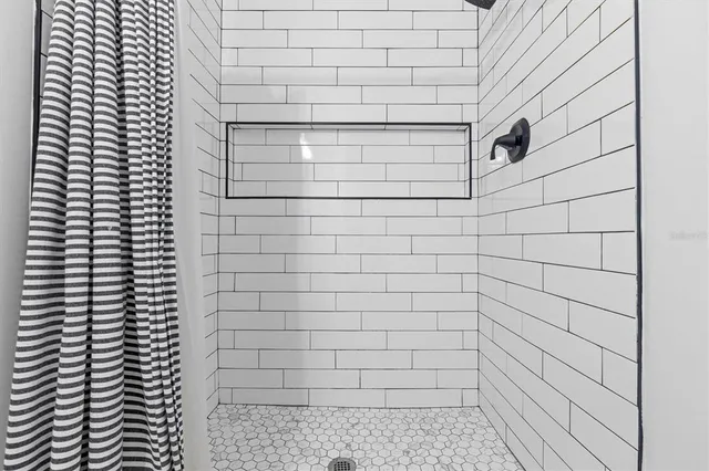 a bathroom with a shower