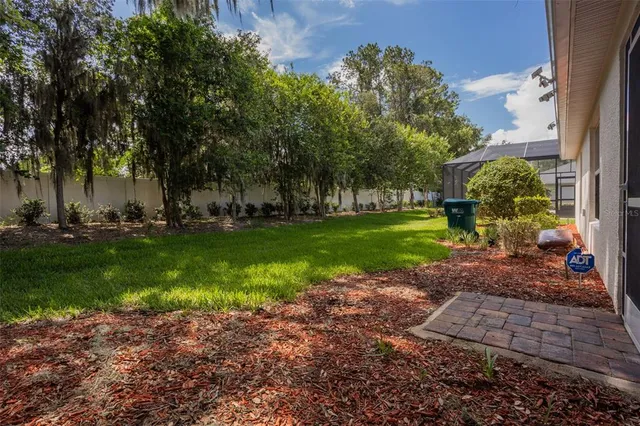 a patio view with a seating space