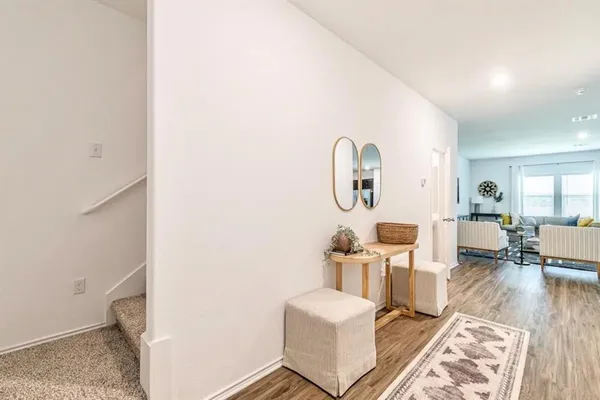 a living room with furniture