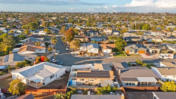 an aerial view of a city