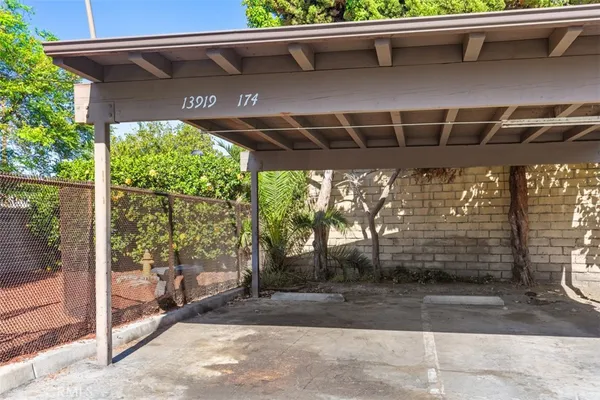 a view of a garage door