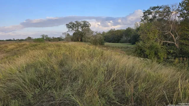 a view of a lake and green valley