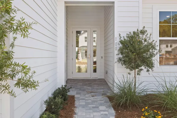 a view of a entryway of the house