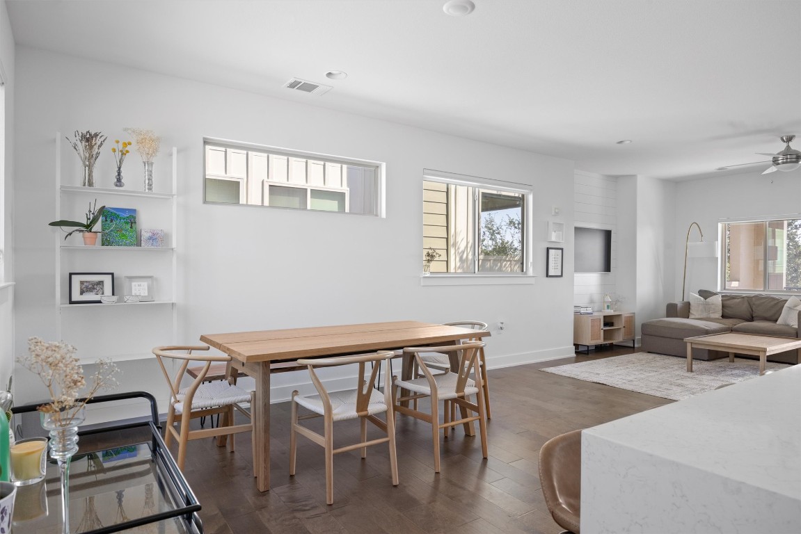 5315 La Crosse Avenue, Unit 18 Austin, TX 78739 - Photo 19 of 40 Dining space with wood-style floors and ceiling fan