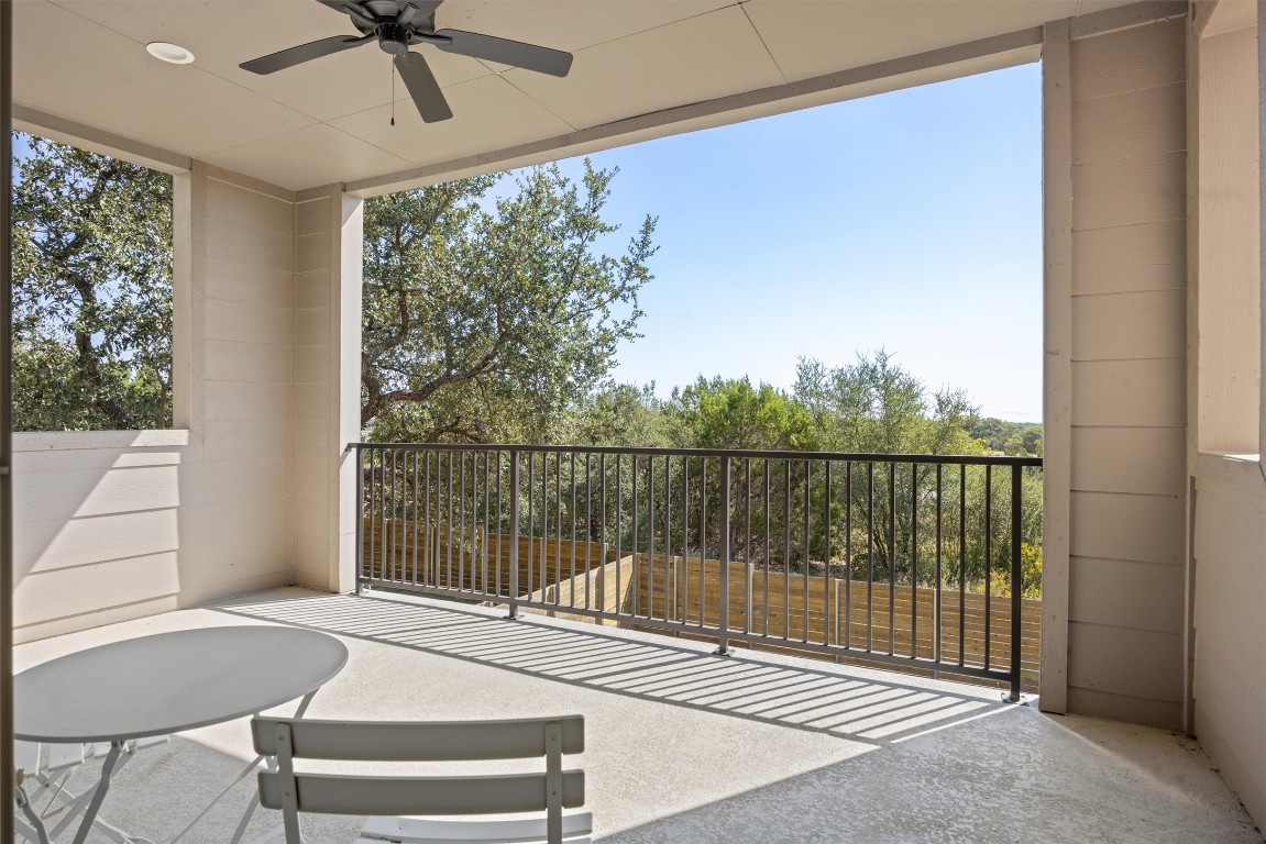 5315 La Crosse Avenue, Unit 18 Austin, TX 78739 - Photo 21 of 40 Oversized balcony with ceiling fan