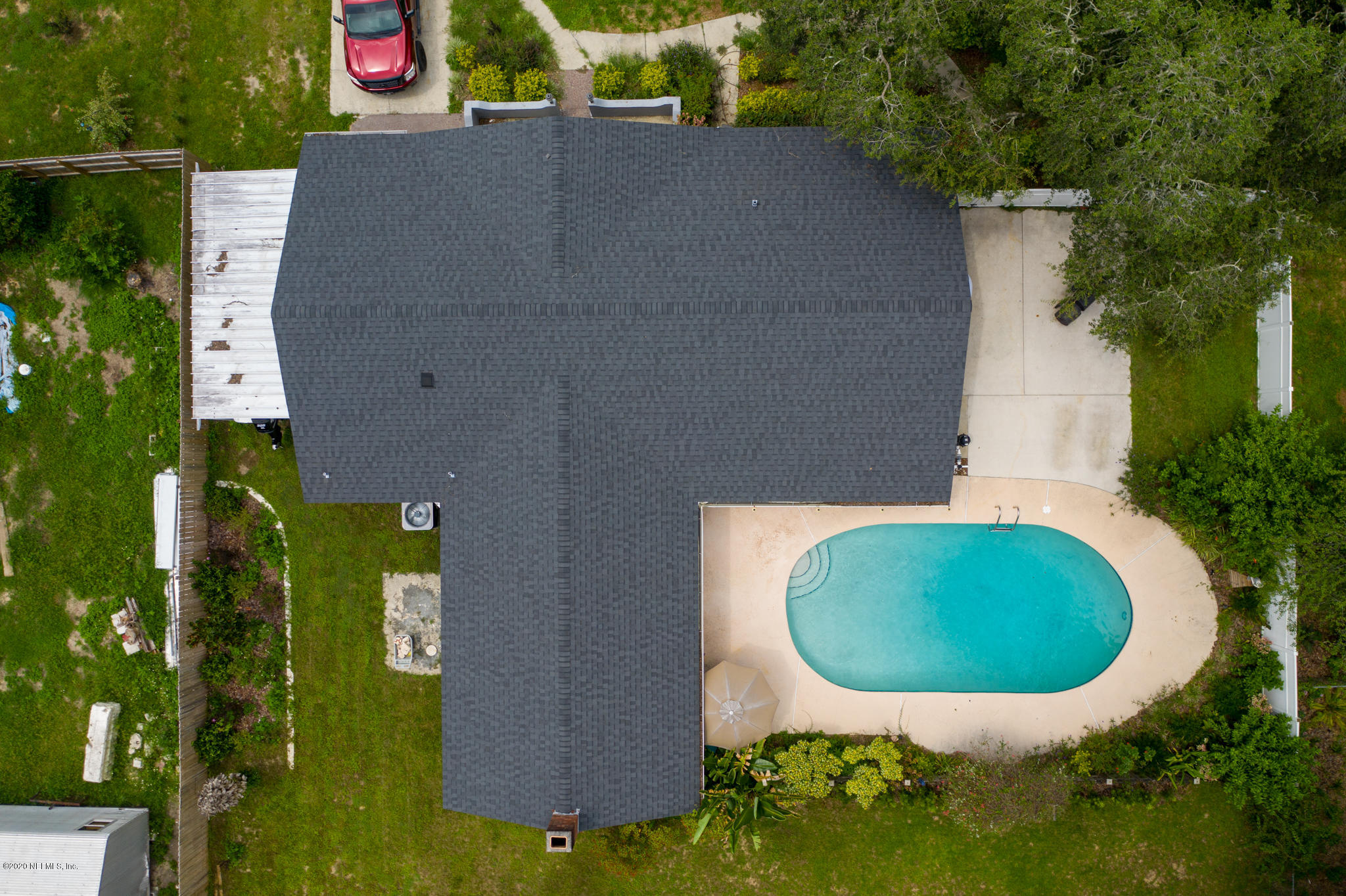 655 Pointview Road Keystone Heights, FL 32656 - Photo 35 of 38 an aerial view of a house with outdoor space pool seating area and yard