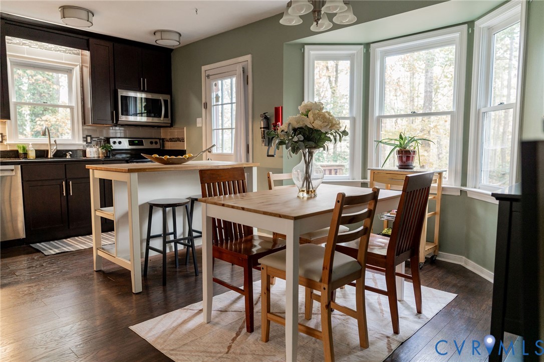 8603 Boones Bluff Mews, Unit MEWS Chesterfield, VA 23832 - Photo 42 of 46 a dining room with furniture and wooden floor