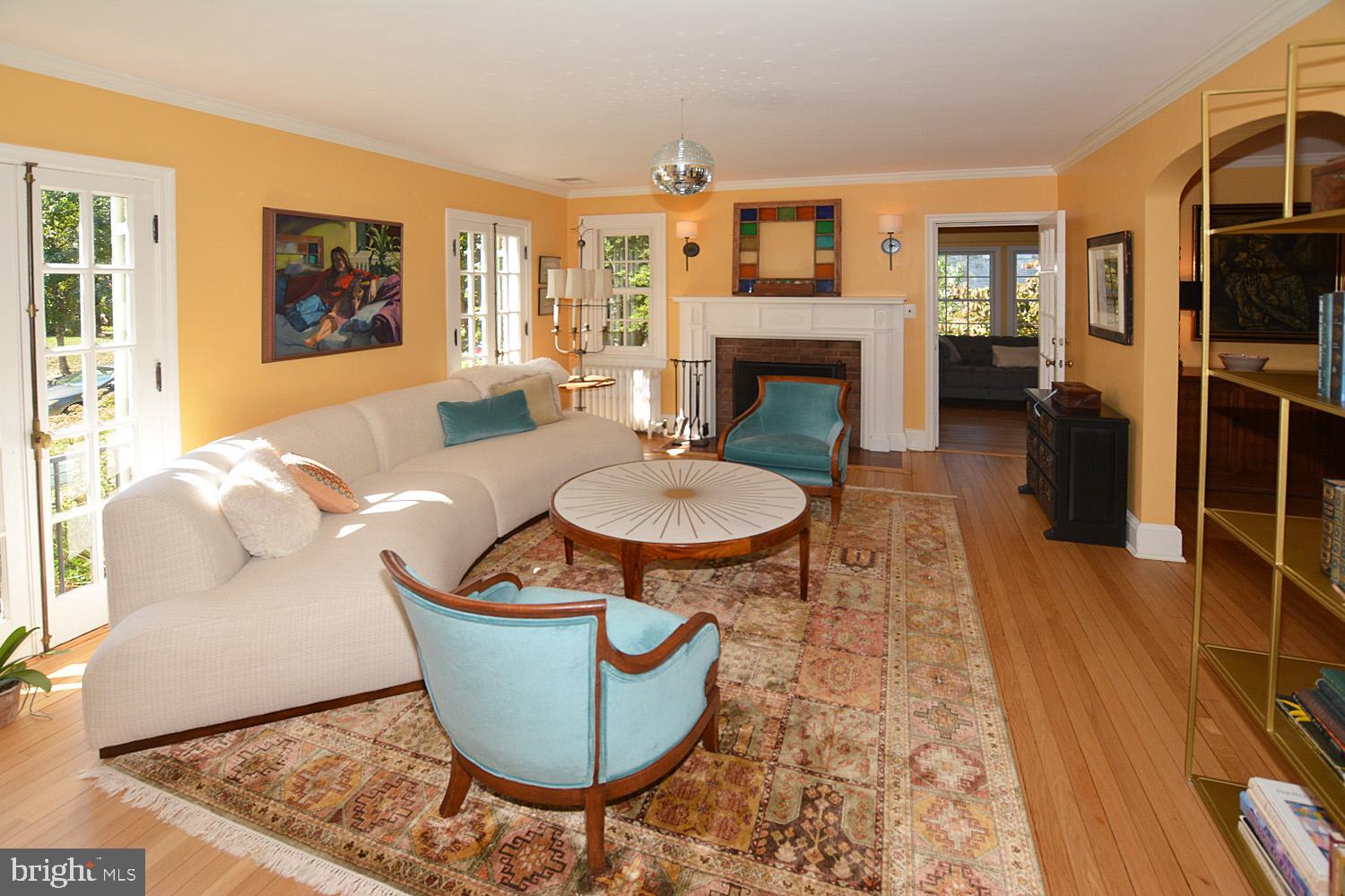 1425 Locust Road Northwest Washington, DC 20012 - Photo 4 of 37 Stunning Living Room with Wood Burning Fireplace