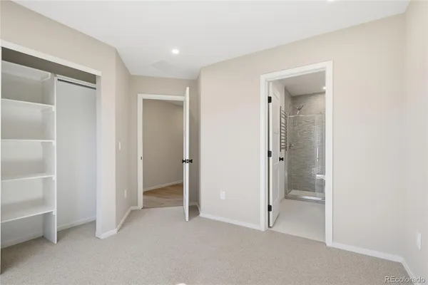 wooden floor and closet in a room