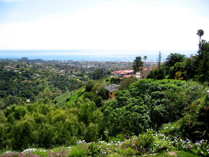 656 Las Alturas Road Santa Barbara, CA 93103 - Photo 2 of 8 an aerial view of a city with lots of green space