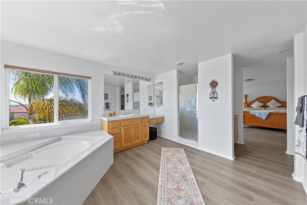 34138 Amici Street Temecula, CA 92592 - Photo 22 of 45 a bathroom with a tub sink and mirror