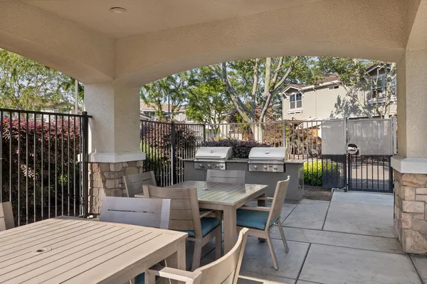 a outdoor space with furniture