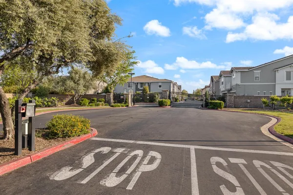 a view of street with houses