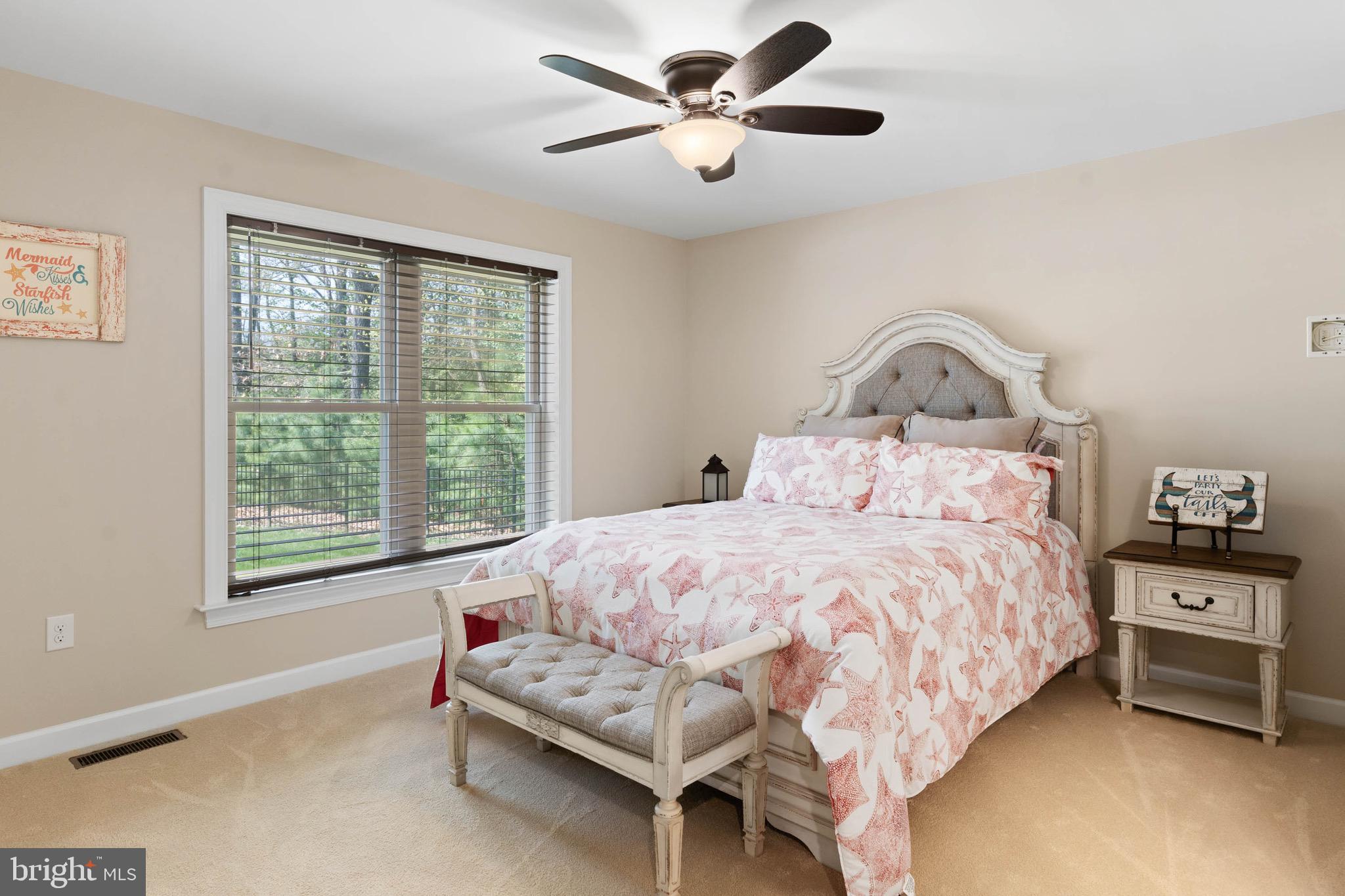 26750 Deep Branch Road Milton, DE 19968 - Photo 81 of 96 a bedroom with a bed and a chandelier