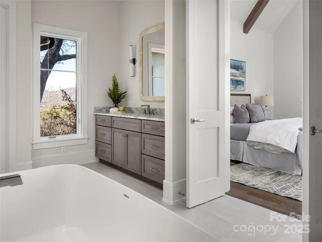 a view of an empty walk in closet