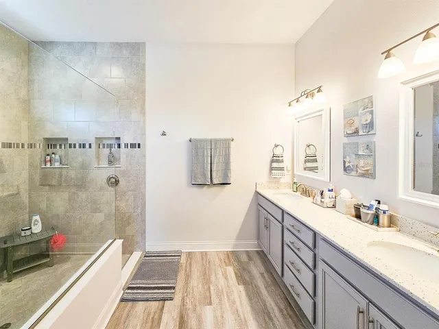 a bathroom with a shower