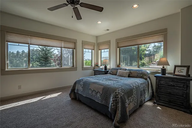 a aerial view of a house with a yard