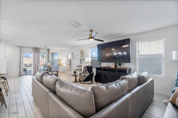 a living room with furniture