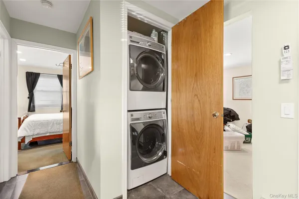 a view of utility room and washer and dryer