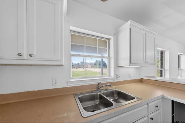 a kitchen that has a sink and a window