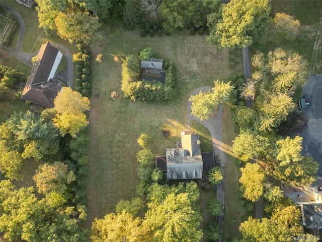 a view of a lake from a yard