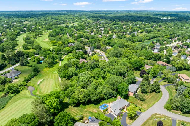 a view of a garden with a flower garden