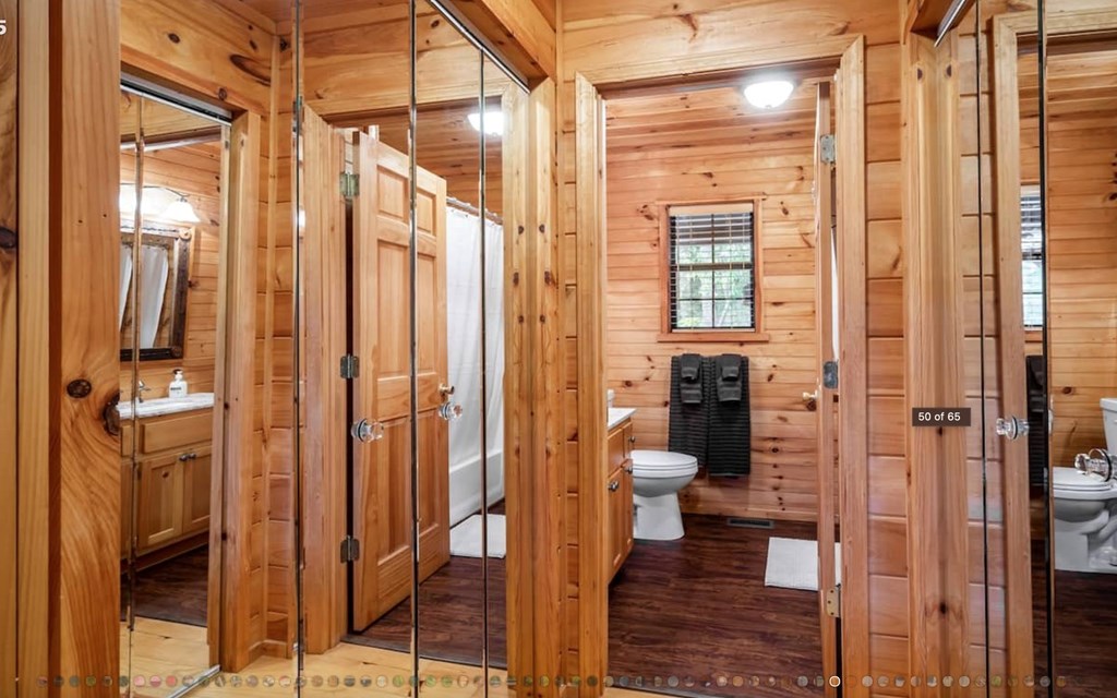 335 Mountain Laurel Lane Blue Ridge, GA 30513 - Photo 42 of 67 a bathroom with a glass door shower and a sink