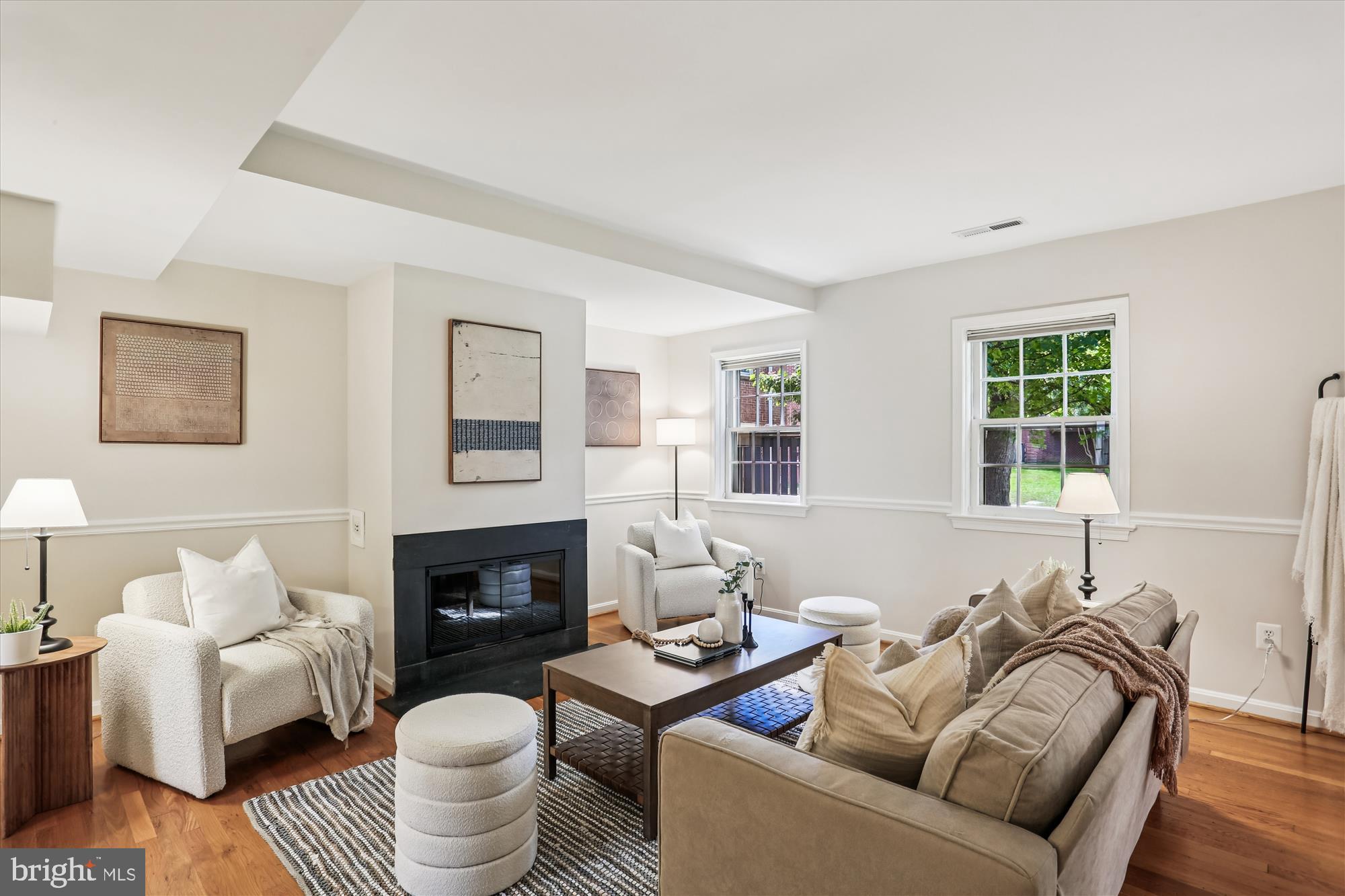 6734 Hillandale Road, Unit 9 Chevy Chase, MD 20815 - Photo 18 of 51 Living room with wood burning fireplace