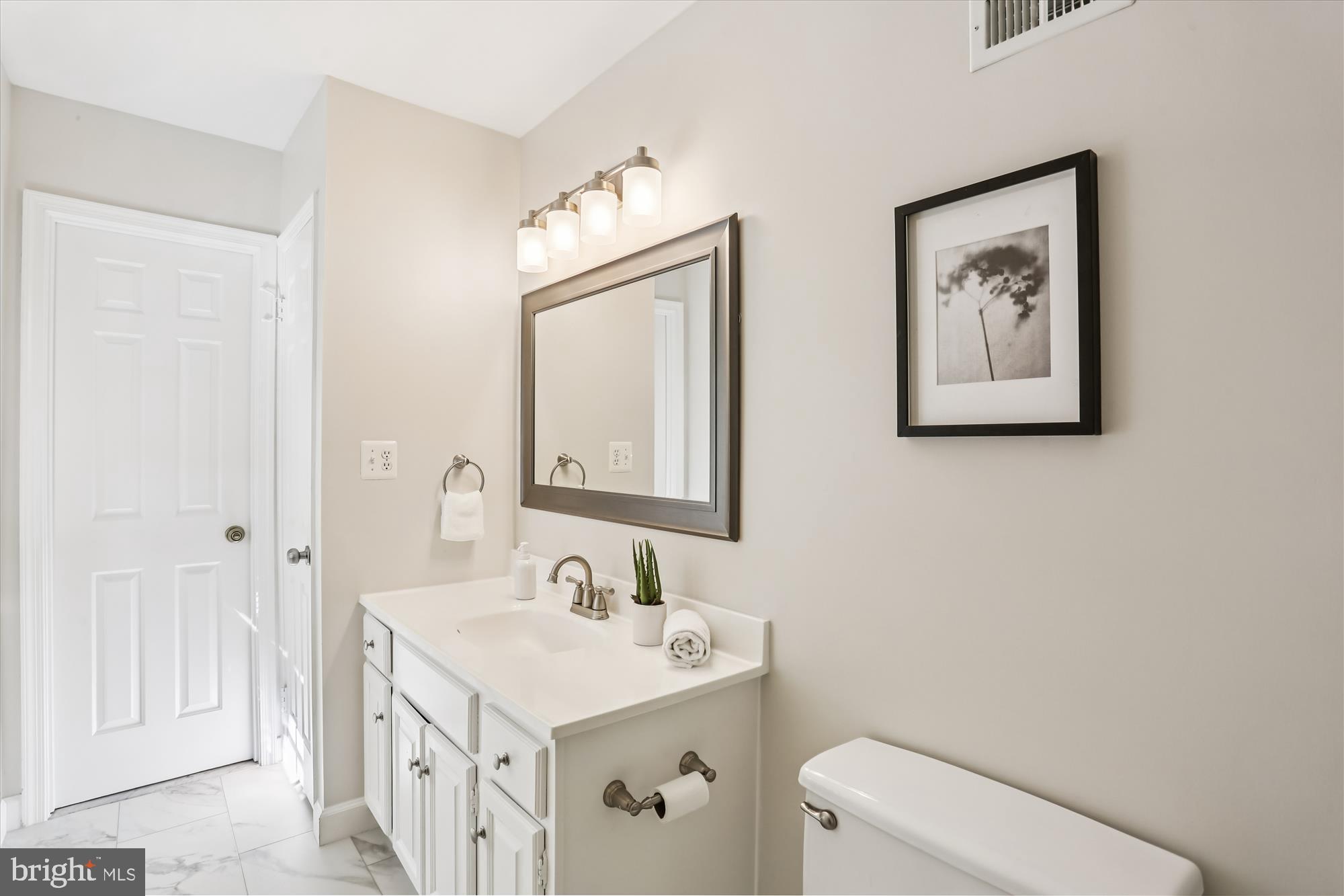 6734 Hillandale Road, Unit 9 Chevy Chase, MD 20815 - Photo 31 of 51 Primary bathroom vanity with new fixtures and LVT