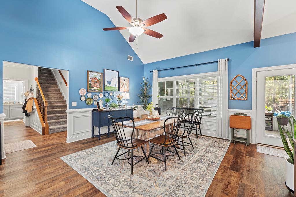 2800 Hopewell Church Road Pine Mountain, GA 31822 - Photo 27 of 38 a dining room with furniture a rug and wooden floor