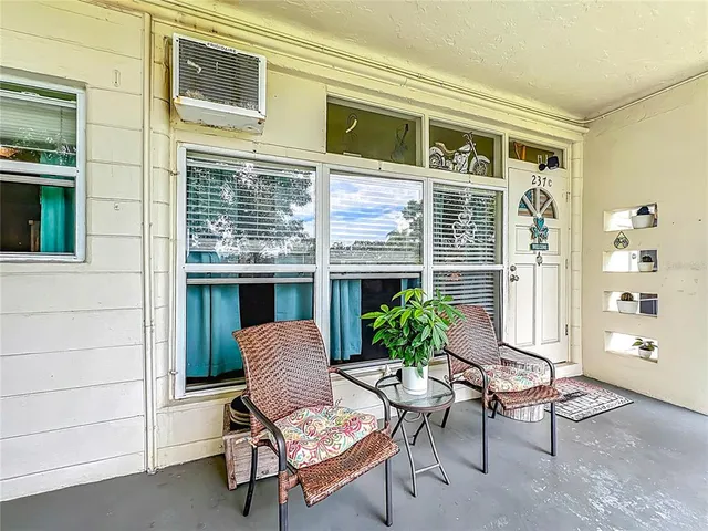 a outdoor living area with furniture and a potted plant