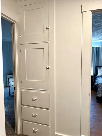 a view of a closet area